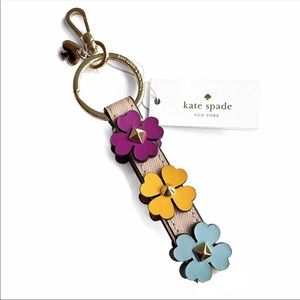 Kate Spade flower pyramid lanyard key fob